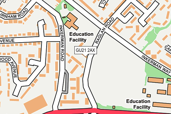 GU21 2AX map - OS OpenMap – Local (Ordnance Survey)