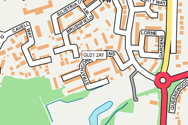 GU21 2AY map - OS OpenMap – Local (Ordnance Survey)