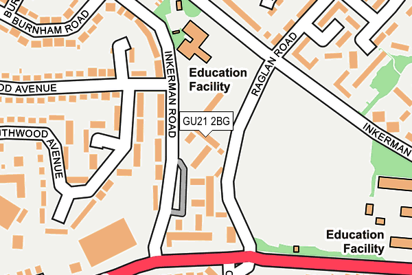 GU21 2BG map - OS OpenMap – Local (Ordnance Survey)