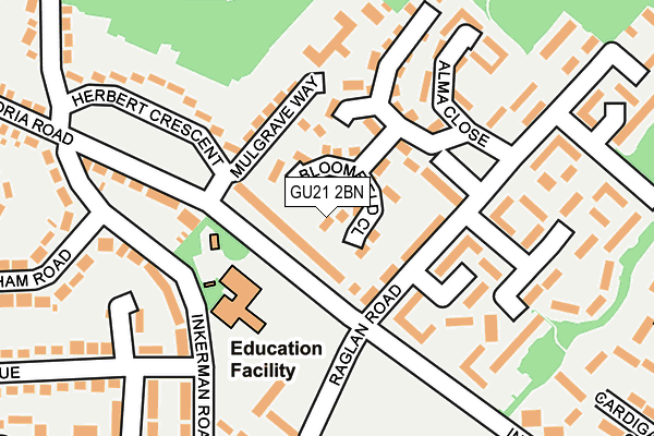 GU21 2BN map - OS OpenMap – Local (Ordnance Survey)