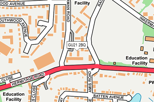GU21 2BQ map - OS OpenMap – Local (Ordnance Survey)