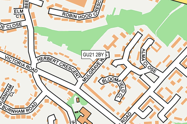 GU21 2BY map - OS OpenMap – Local (Ordnance Survey)