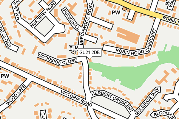 GU21 2DB map - OS OpenMap – Local (Ordnance Survey)