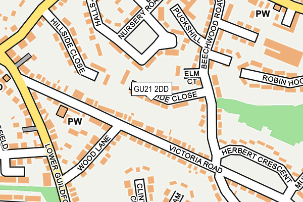 GU21 2DD map - OS OpenMap – Local (Ordnance Survey)