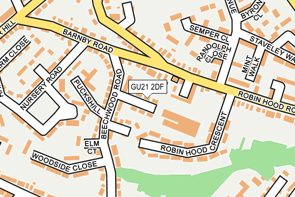 GU21 2DF map - OS OpenMap – Local (Ordnance Survey)