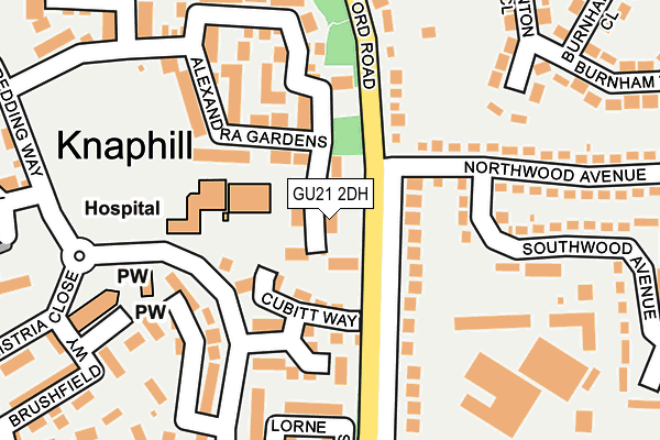 GU21 2DH map - OS OpenMap – Local (Ordnance Survey)