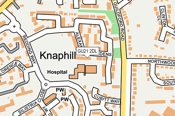 GU21 2DL map - OS OpenMap – Local (Ordnance Survey)