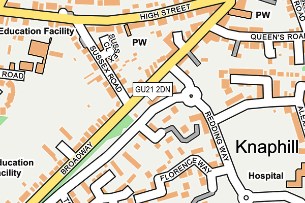 GU21 2DN map - OS OpenMap – Local (Ordnance Survey)