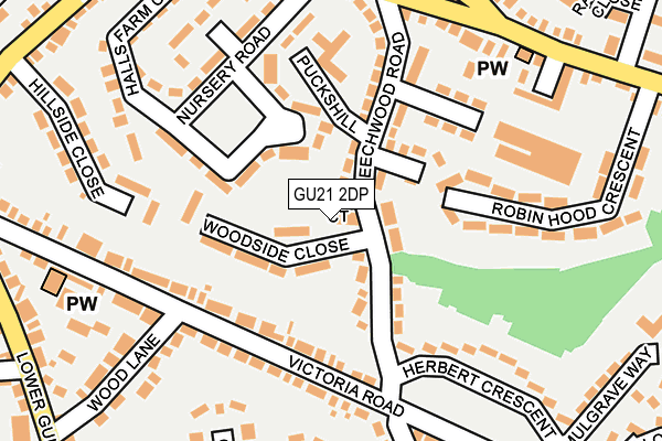 GU21 2DP map - OS OpenMap – Local (Ordnance Survey)