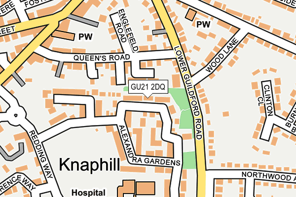 GU21 2DQ map - OS OpenMap – Local (Ordnance Survey)