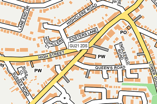 GU21 2DS map - OS OpenMap – Local (Ordnance Survey)