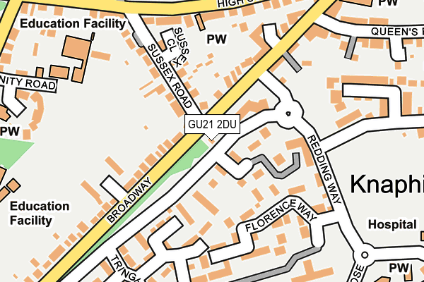 GU21 2DU map - OS OpenMap – Local (Ordnance Survey)