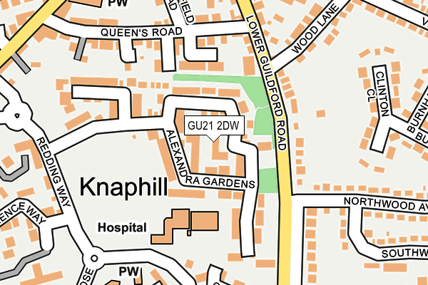 GU21 2DW map - OS OpenMap – Local (Ordnance Survey)
