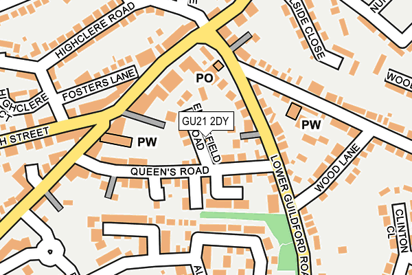 GU21 2DY map - OS OpenMap – Local (Ordnance Survey)