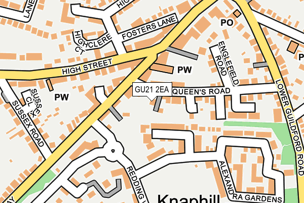 GU21 2EA map - OS OpenMap – Local (Ordnance Survey)