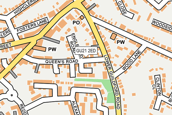 GU21 2ED map - OS OpenMap – Local (Ordnance Survey)