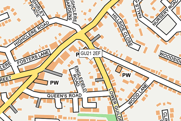 GU21 2EF map - OS OpenMap – Local (Ordnance Survey)