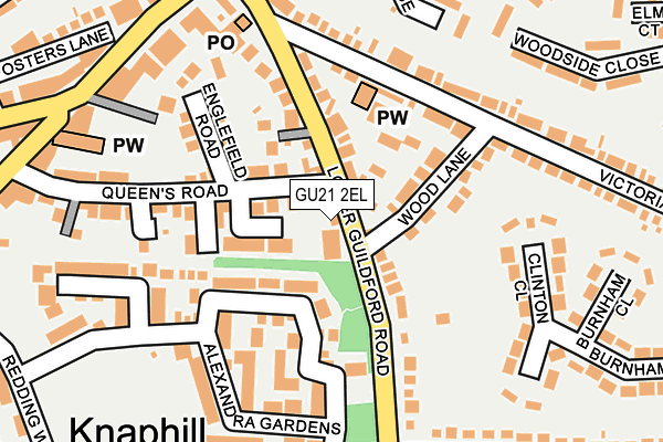 GU21 2EL map - OS OpenMap – Local (Ordnance Survey)