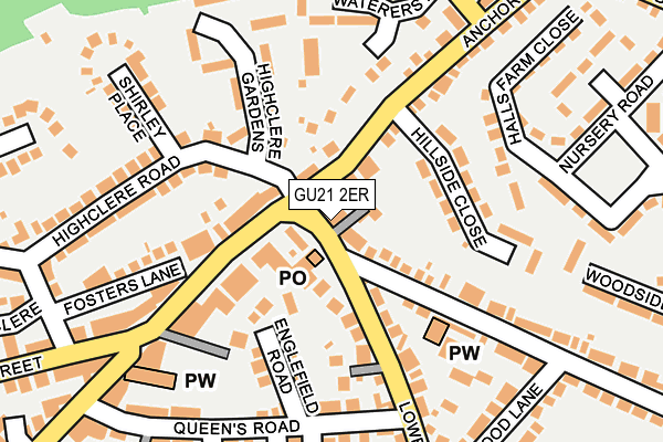 GU21 2ER map - OS OpenMap – Local (Ordnance Survey)