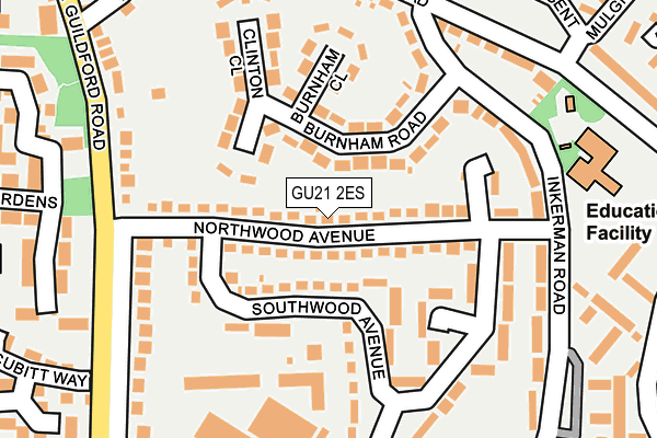 GU21 2ES map - OS OpenMap – Local (Ordnance Survey)