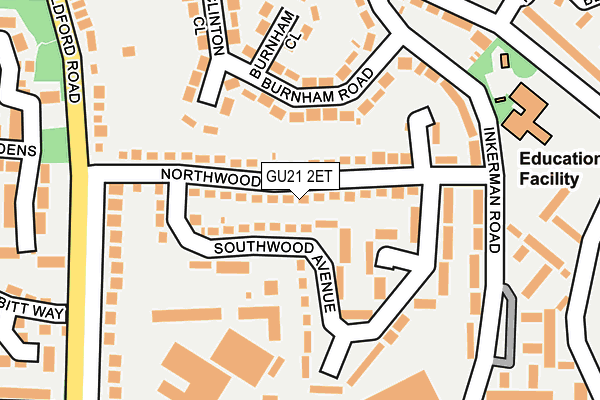 GU21 2ET map - OS OpenMap – Local (Ordnance Survey)