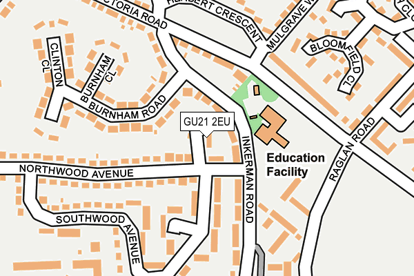 GU21 2EU map - OS OpenMap – Local (Ordnance Survey)