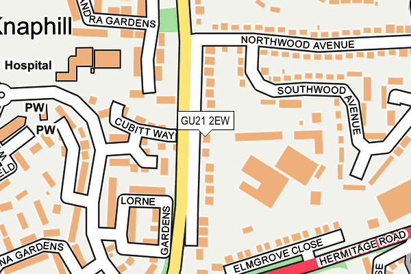 GU21 2EW map - OS OpenMap – Local (Ordnance Survey)