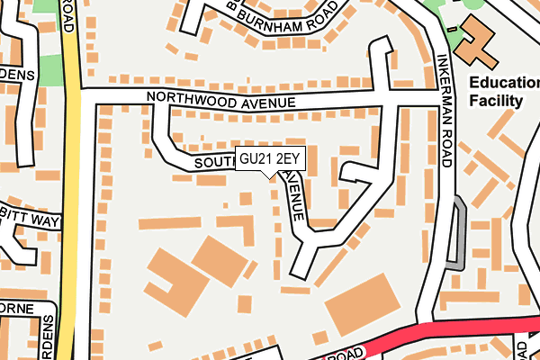 GU21 2EY map - OS OpenMap – Local (Ordnance Survey)