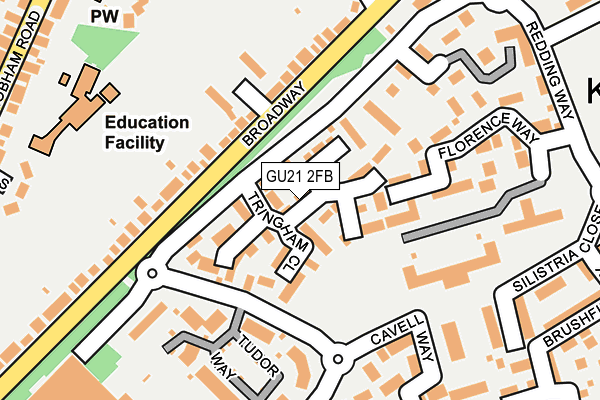 GU21 2FB map - OS OpenMap – Local (Ordnance Survey)