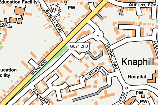 GU21 2FD map - OS OpenMap – Local (Ordnance Survey)