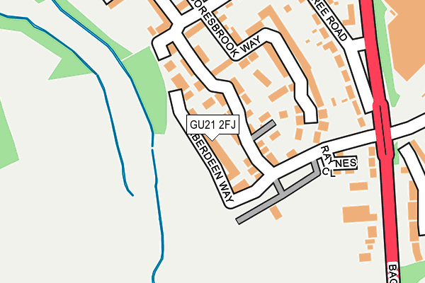 GU21 2FJ map - OS OpenMap – Local (Ordnance Survey)