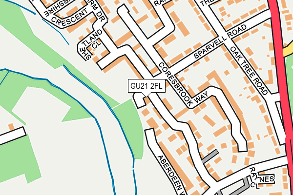 GU21 2FL map - OS OpenMap – Local (Ordnance Survey)