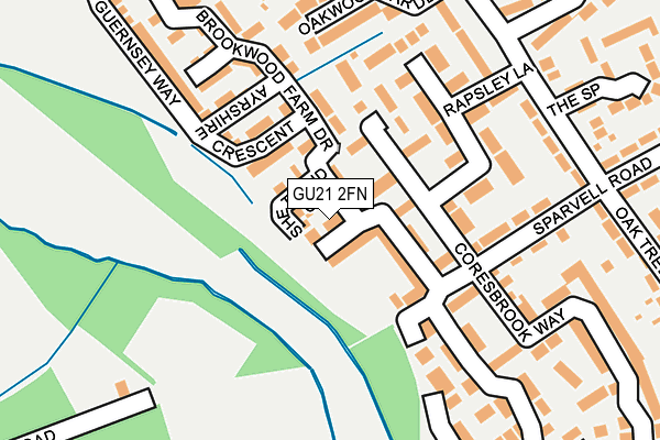 GU21 2FN map - OS OpenMap – Local (Ordnance Survey)