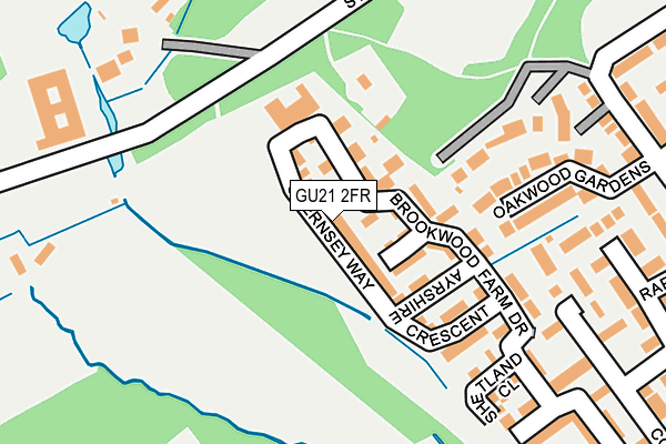 GU21 2FR map - OS OpenMap – Local (Ordnance Survey)