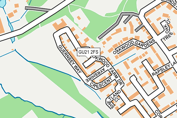 GU21 2FS map - OS OpenMap – Local (Ordnance Survey)