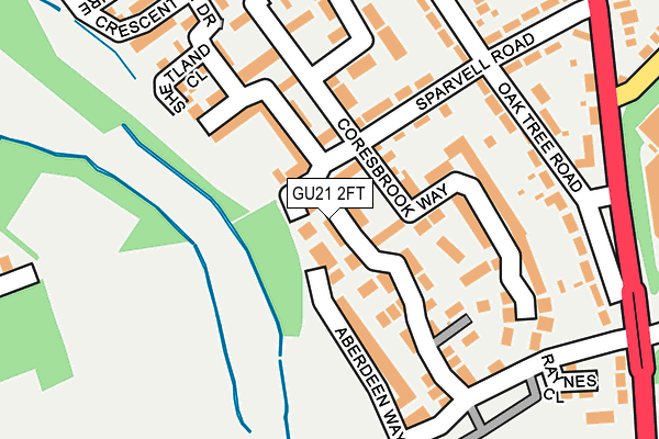 GU21 2FT map - OS OpenMap – Local (Ordnance Survey)