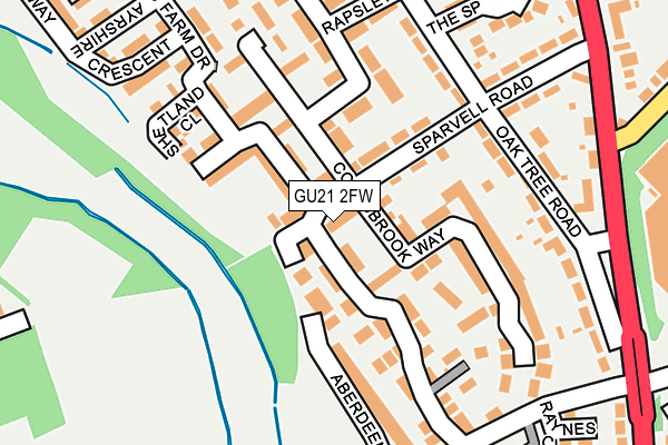 GU21 2FW map - OS OpenMap – Local (Ordnance Survey)