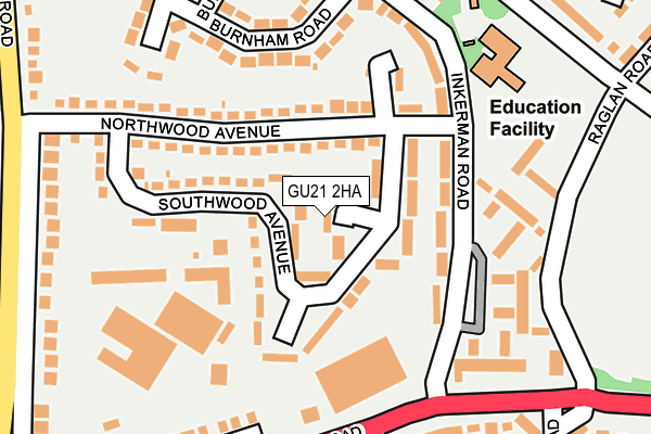 GU21 2HA map - OS OpenMap – Local (Ordnance Survey)