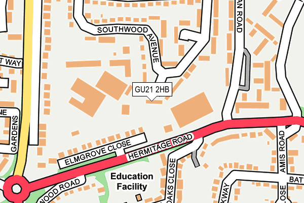 GU21 2HB map - OS OpenMap – Local (Ordnance Survey)