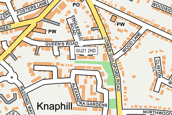 GU21 2HD map - OS OpenMap – Local (Ordnance Survey)