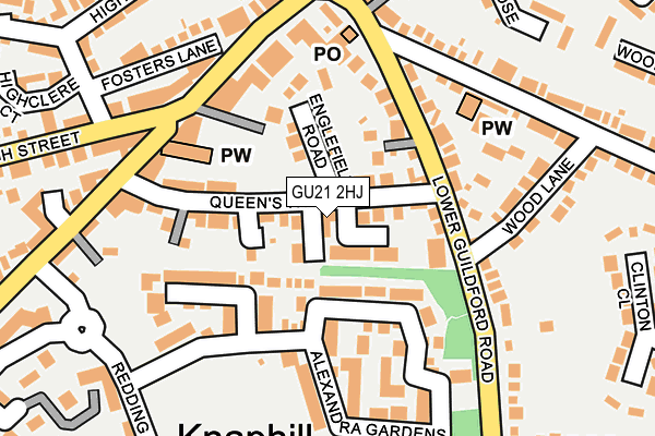 GU21 2HJ map - OS OpenMap – Local (Ordnance Survey)