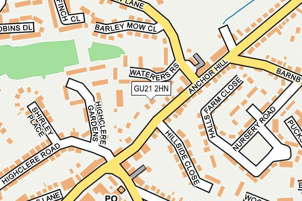 GU21 2HN map - OS OpenMap – Local (Ordnance Survey)