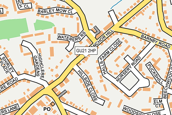 GU21 2HP map - OS OpenMap – Local (Ordnance Survey)