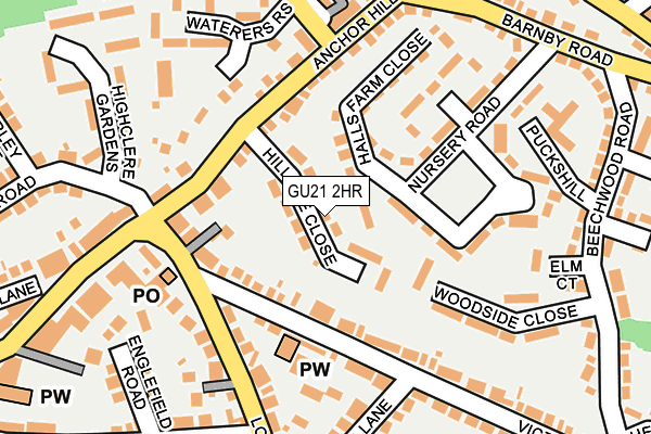 GU21 2HR map - OS OpenMap – Local (Ordnance Survey)