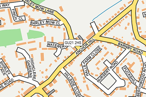 GU21 2HS map - OS OpenMap – Local (Ordnance Survey)