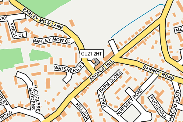 GU21 2HT map - OS OpenMap – Local (Ordnance Survey)