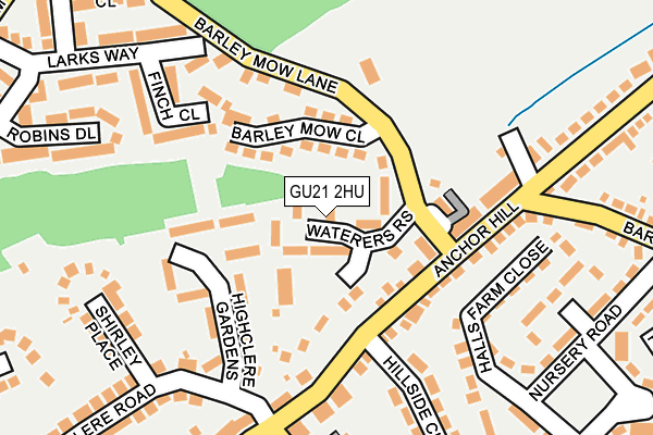 GU21 2HU map - OS OpenMap – Local (Ordnance Survey)