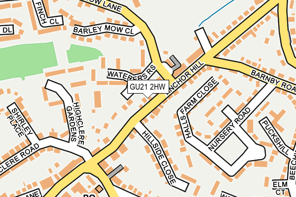 GU21 2HW map - OS OpenMap – Local (Ordnance Survey)