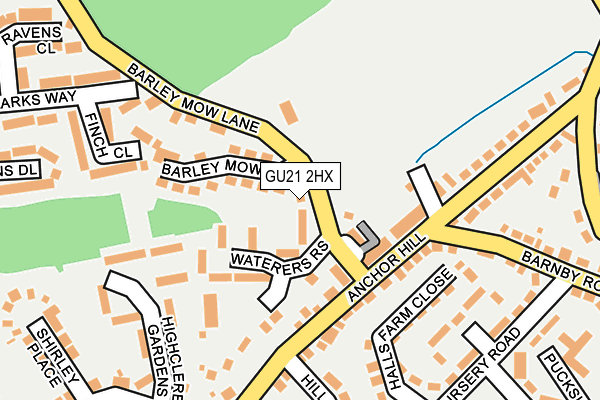 GU21 2HX map - OS OpenMap – Local (Ordnance Survey)