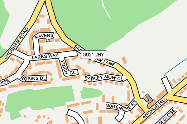 GU21 2HY map - OS OpenMap – Local (Ordnance Survey)